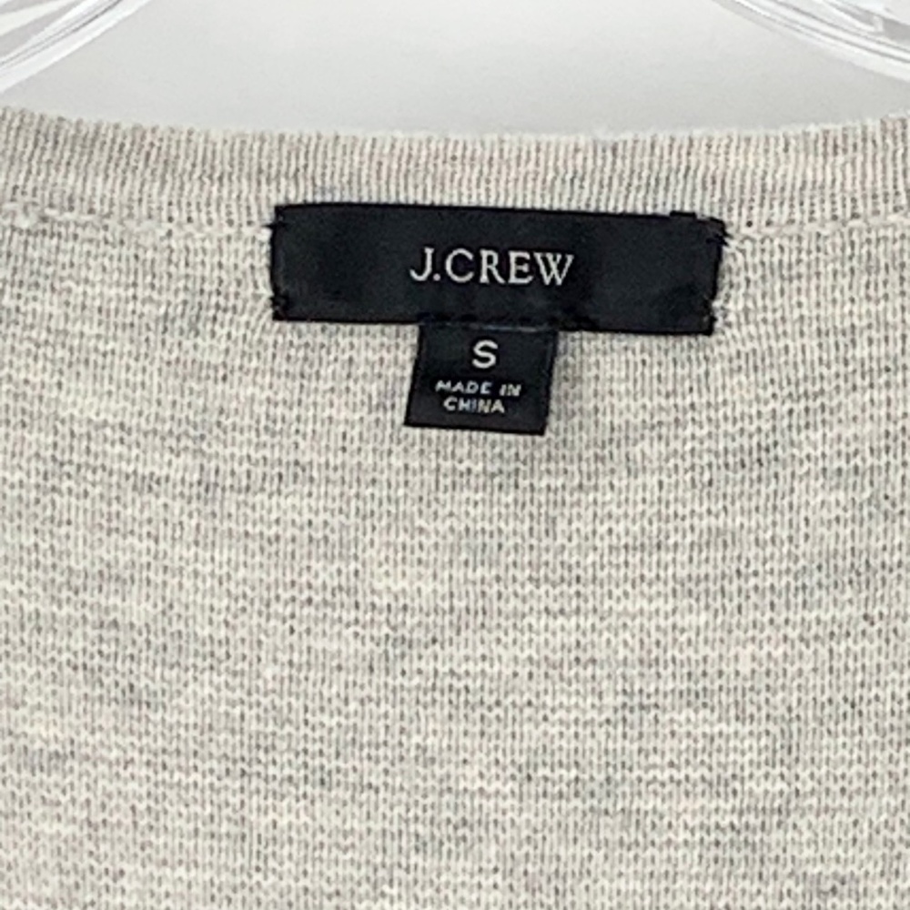 J Crew Women Sweater Long Cardigan Open Front Collarless Grey Sz S - Picture 7 of 8